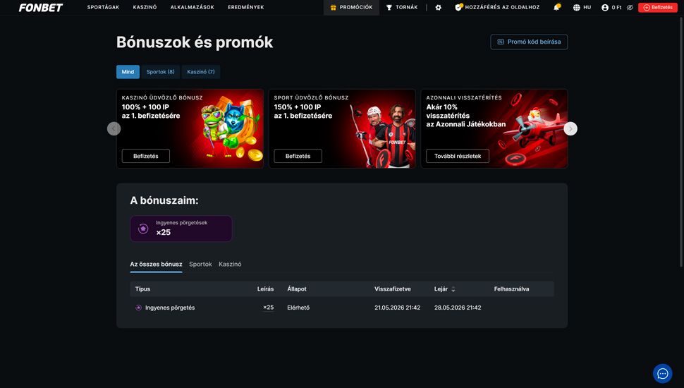 Fonbet Promociok