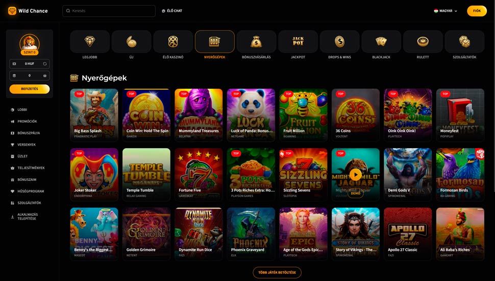 Wild Chance Casino nyerogepek