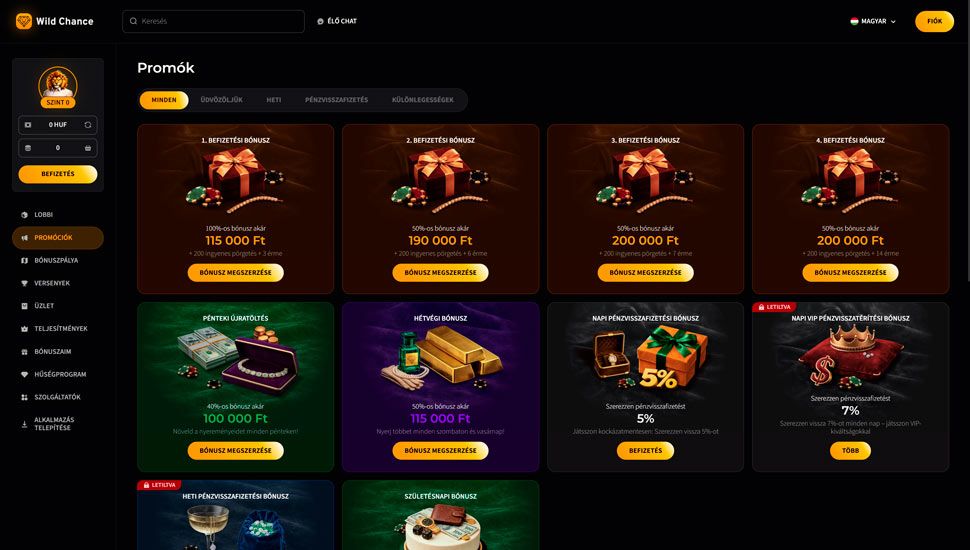Wild Chance Casino promociok