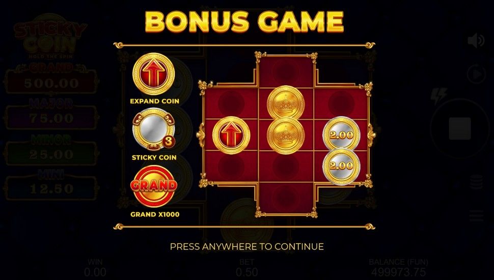 Sticky Coin Hold the Spin Nyerogep Bonusz